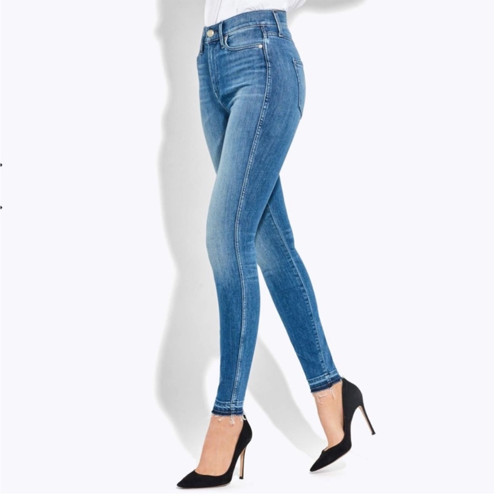 AYR Skinny Jeans High Rise in Neon Jupiter Blue Women Size 28 Raw Hem